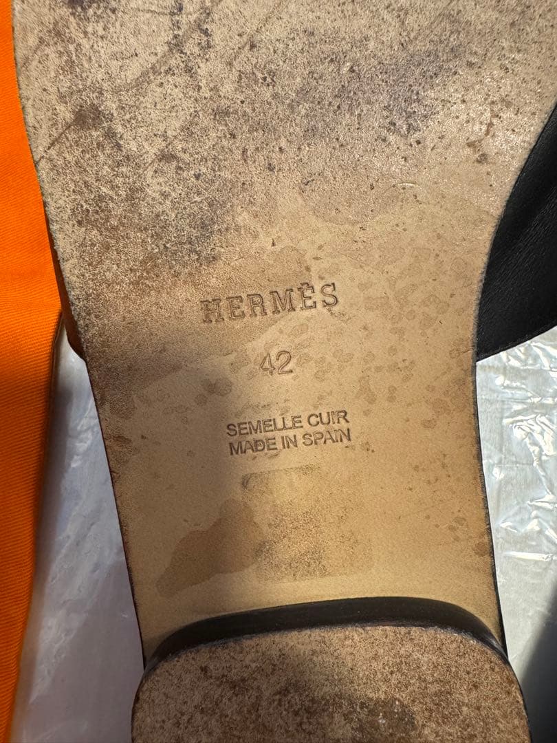 HERMES エルメス サンダル オラン ブラック 約27cm (42 FR)