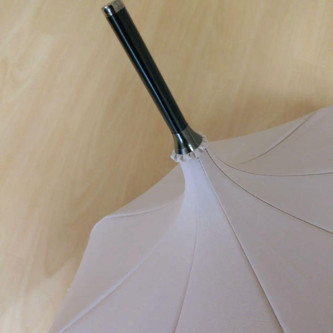 芦屋ロサブラン 完全遮光 フリル付きパゴダ日傘 ピンク