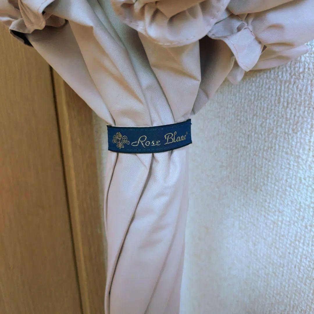 芦屋ロサブラン 完全遮光 フリル付きパゴダ日傘 ピンク