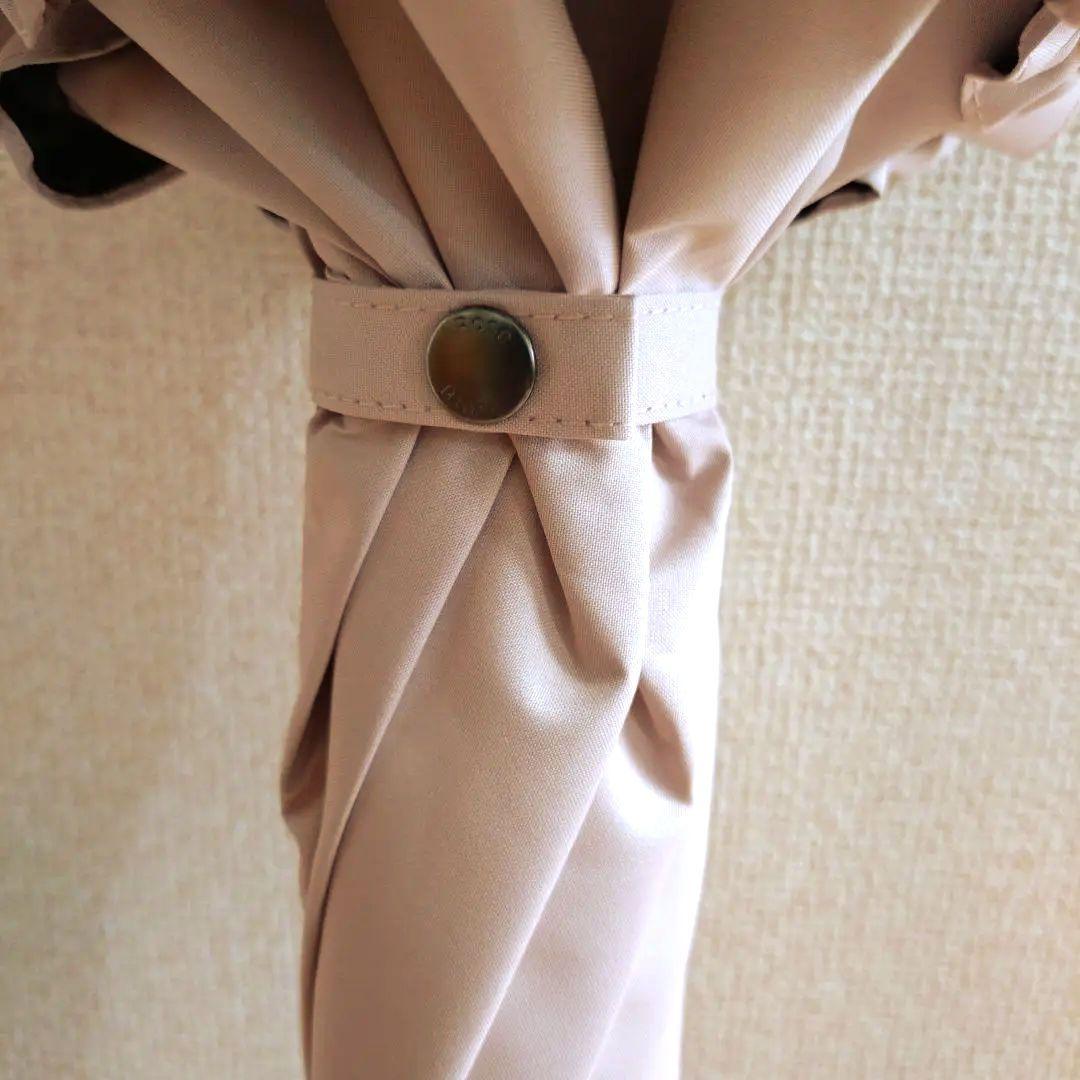 芦屋ロサブラン 完全遮光 フリル付きパゴダ日傘 ピンク