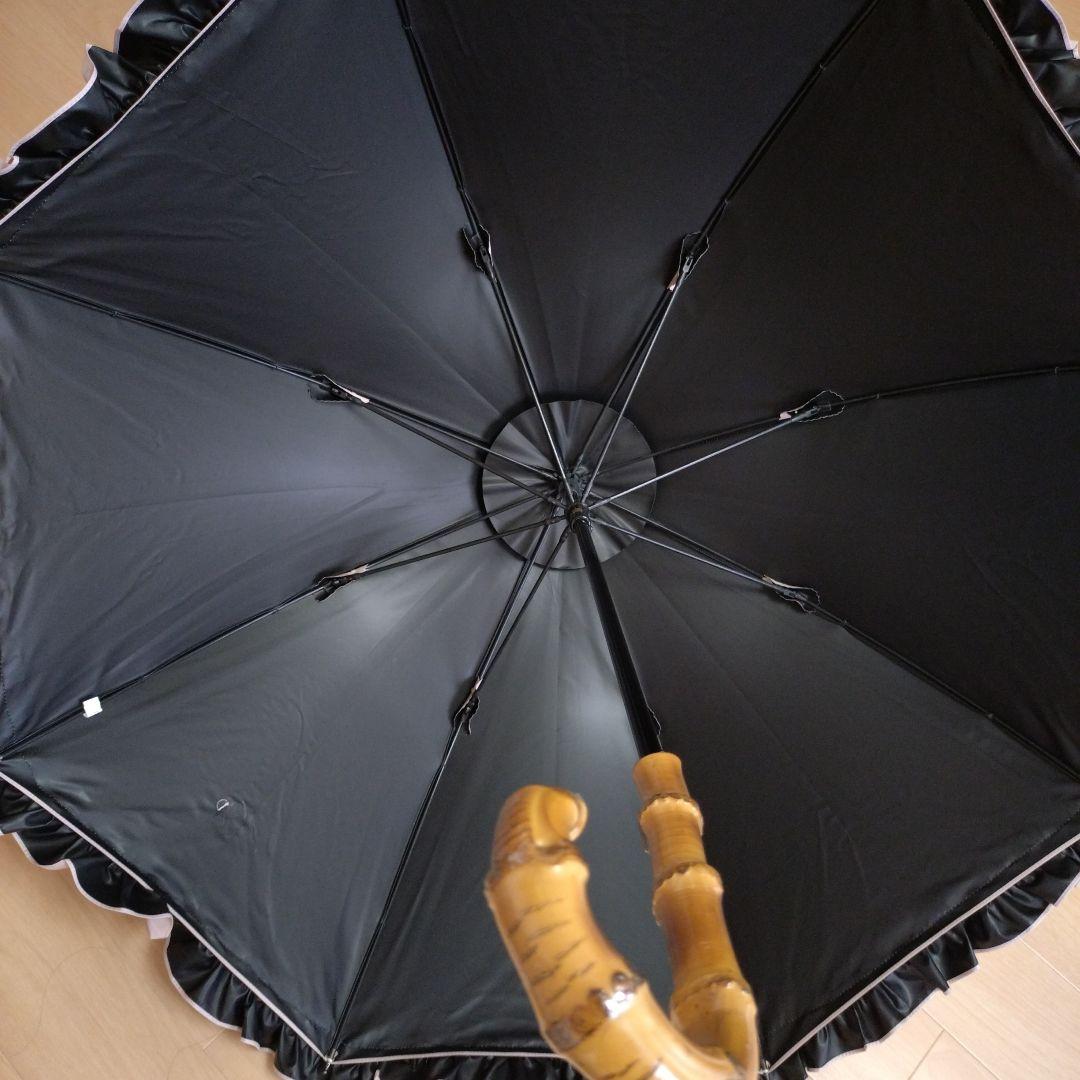 芦屋ロサブラン 完全遮光 フリル付きパゴダ日傘 ピンク