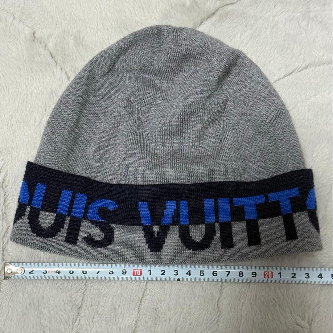 LOUIS VUITTON ボネ LVホライゾン ニット帽　ウール100%グレー