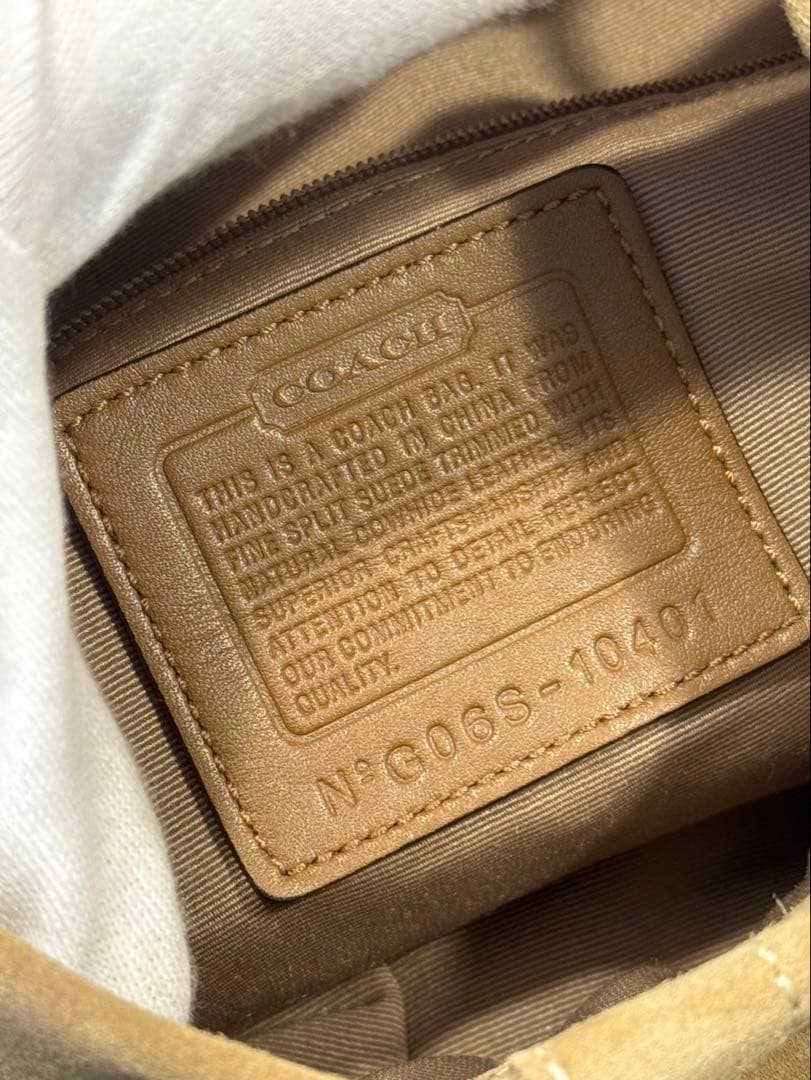 COACHコーチ 希少 ワンショルダーバッグ 肩掛けベルト ベージュ 10401