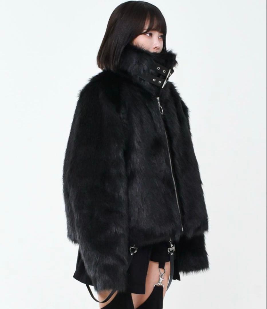 『REFLEM/レフレム』ベルト付きクロップファージャケット タグ付き