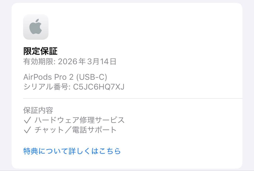 AirPods Pro 第2世代 (USB Type C)本体 ホワイト