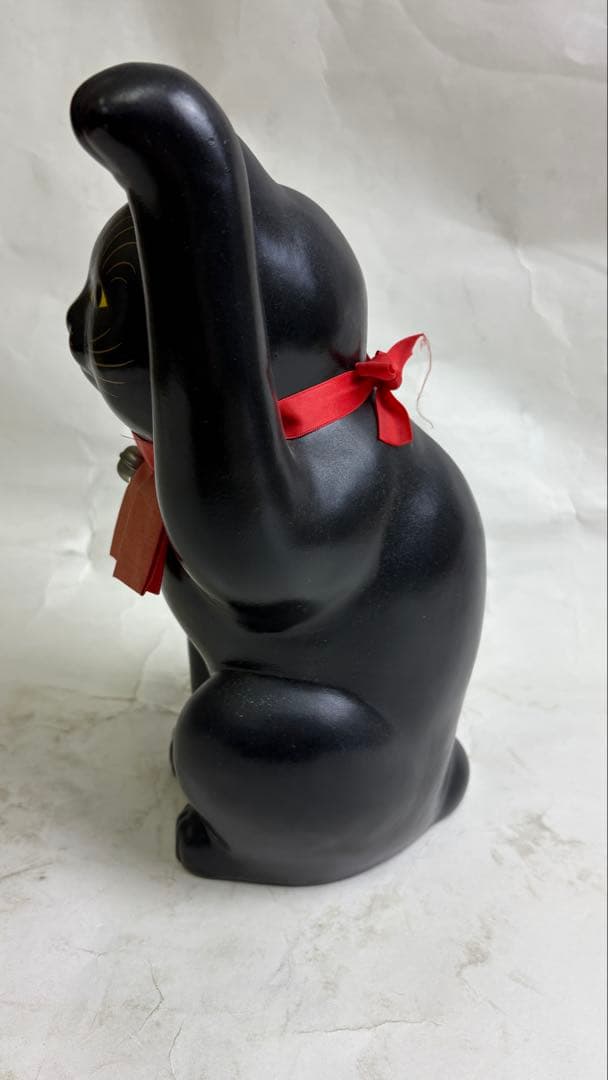 招き猫　30㌢　伏見稲荷購入　千客万来　黒左手　大福運　一尺　神社　商売　神様