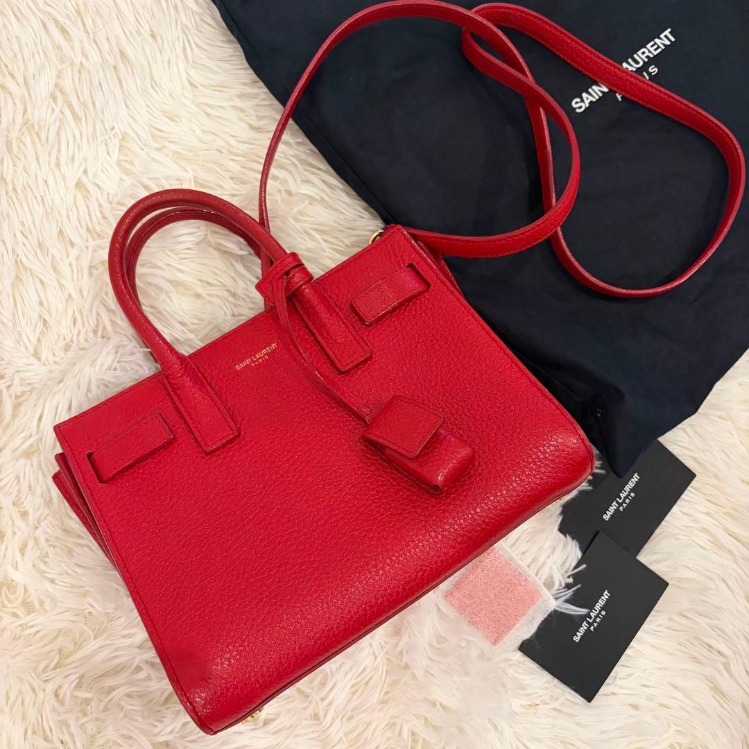 SAINT LAURENT レッド ハンドバッグ　サックドジュール