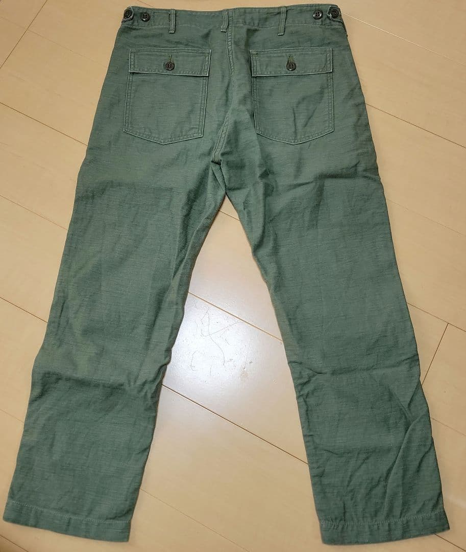 or Slow オアスロウ　オリーブグリーン ワークパンツ L (3)