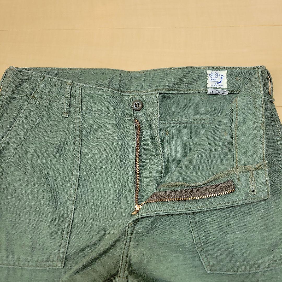 or Slow オアスロウ　オリーブグリーン ワークパンツ L (3)