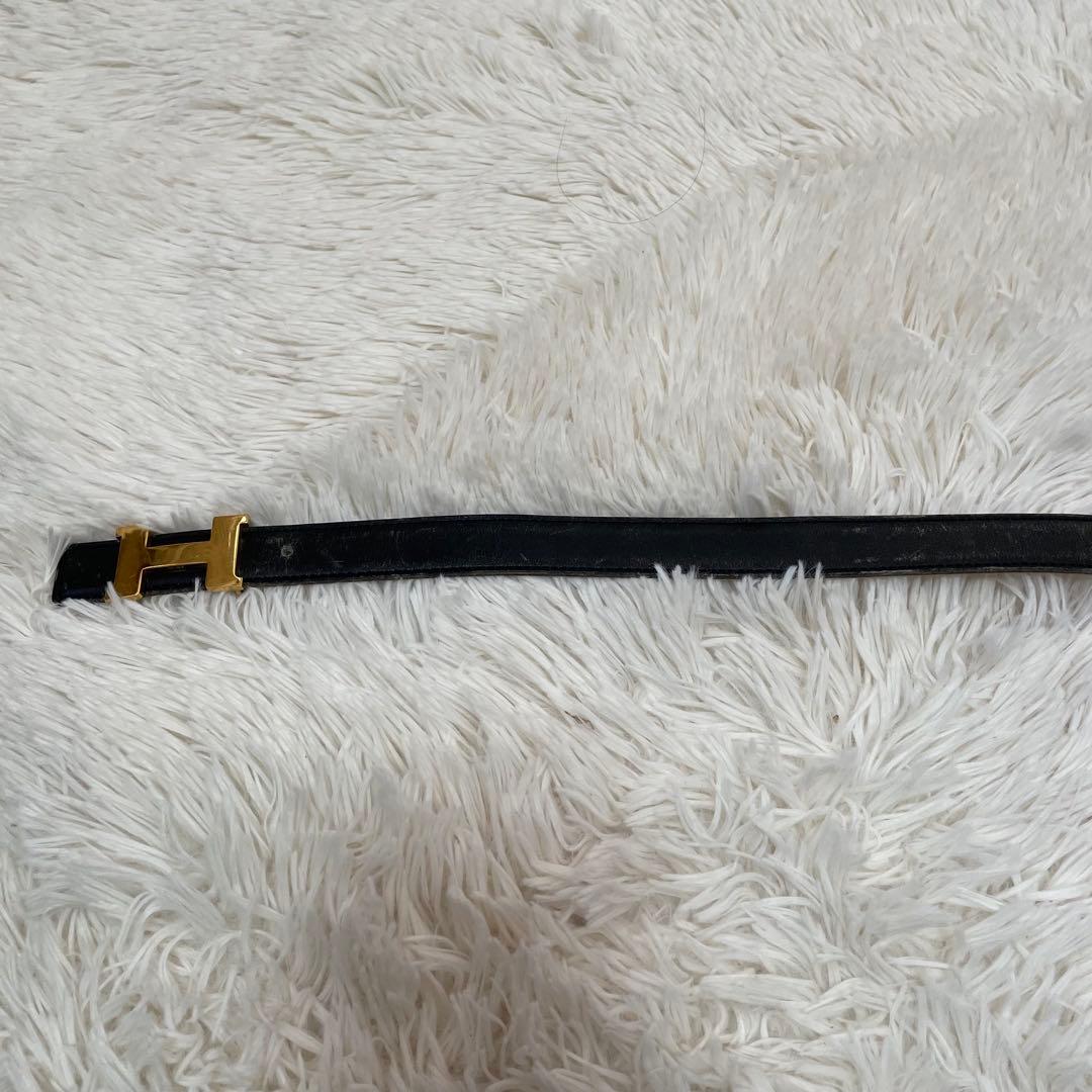 希少 エルメス Hバックル リバーシブル ベルト ゴールド 70 レディース