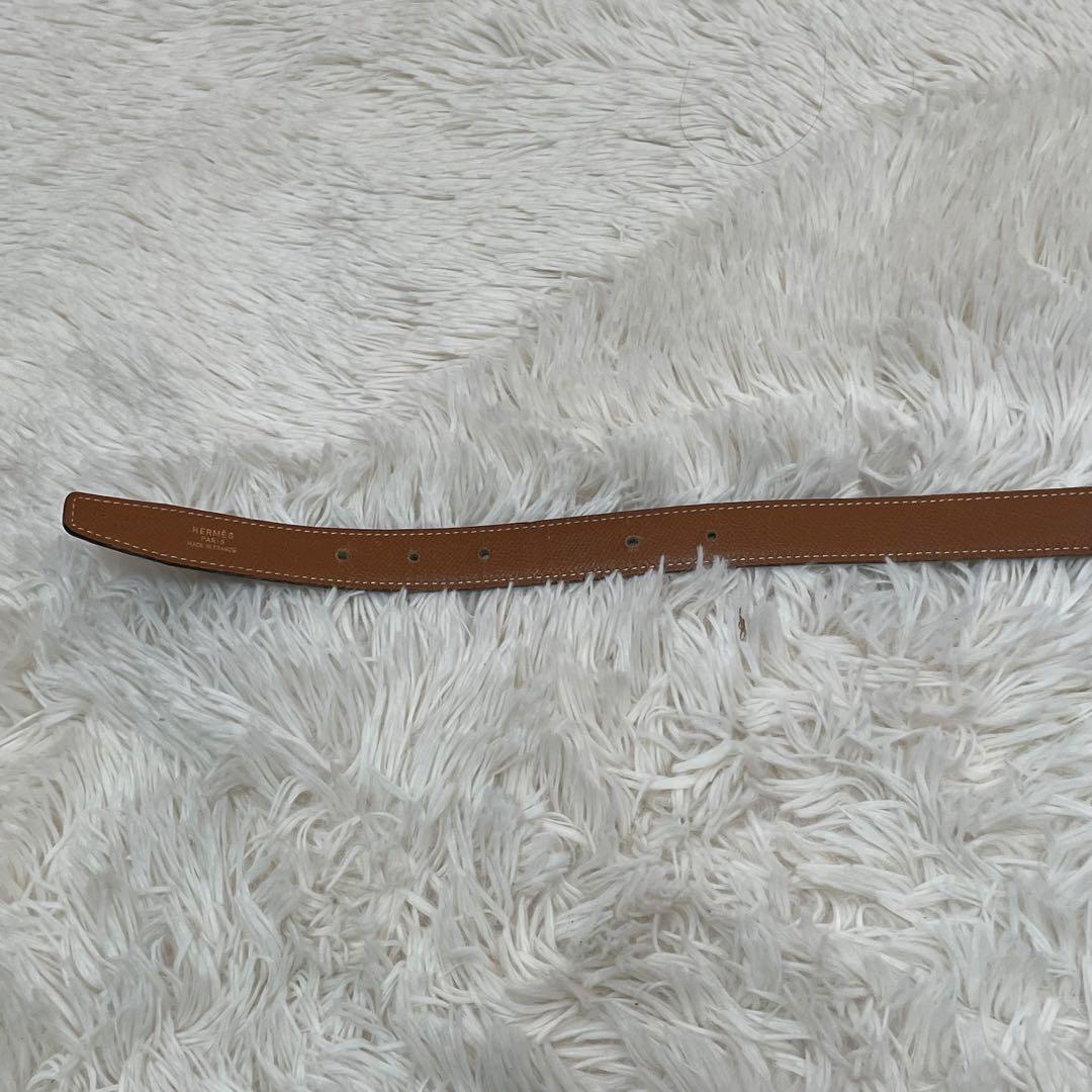 希少 エルメス Hバックル リバーシブル ベルト ゴールド 70 レディース