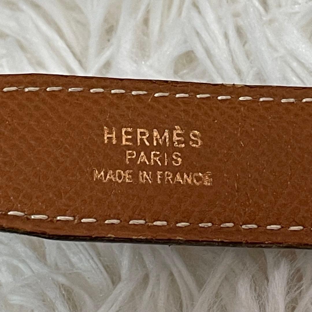 希少 エルメス Hバックル リバーシブル ベルト ゴールド 70 レディース