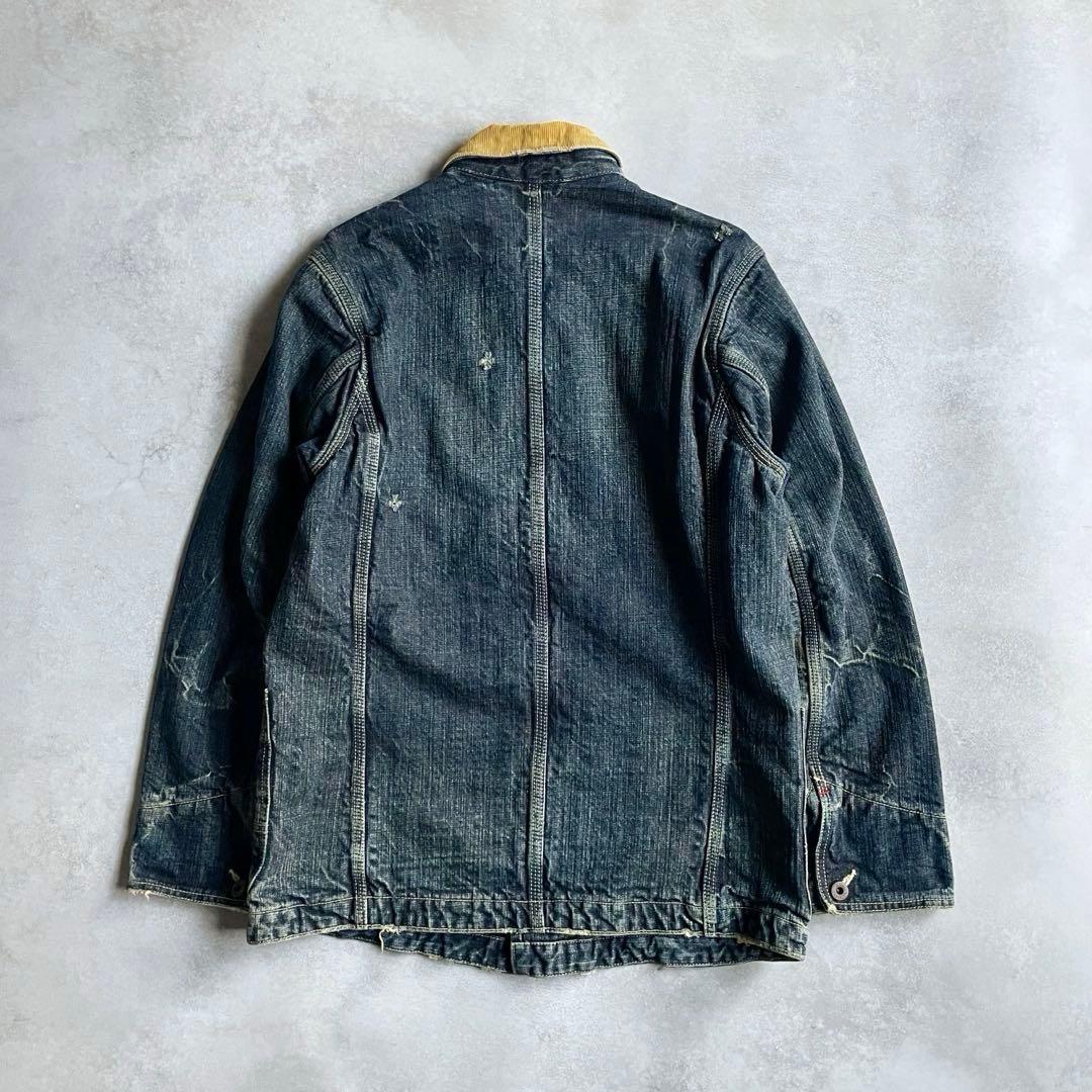 ETERNAL デニムカバーオール ブランケット付き ダメージ加工 38 日本製