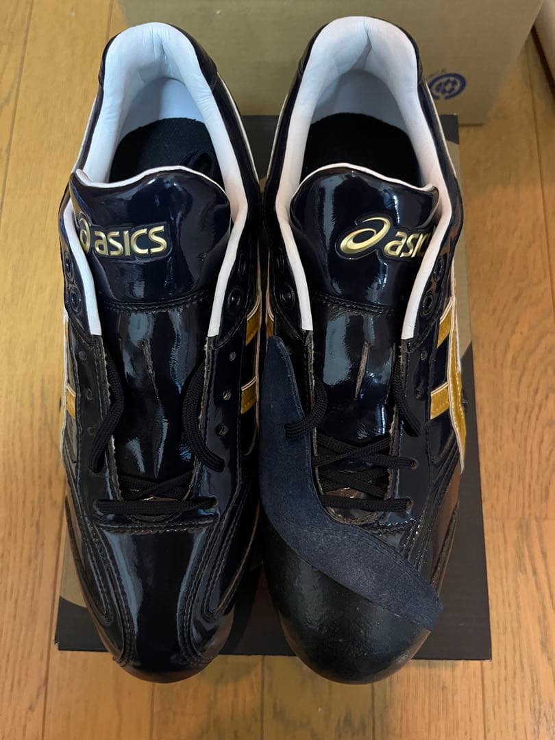 asics 野球スパイクシューズ ネイビー/ゴールド　サイズ27センチ