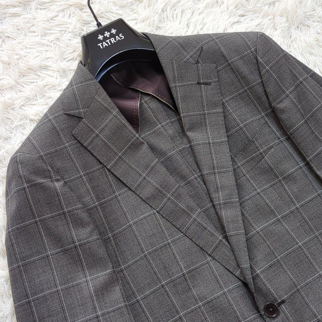 未使用級 L ヒルトン グアベロ スーパー130s グレンチェック セットアップ