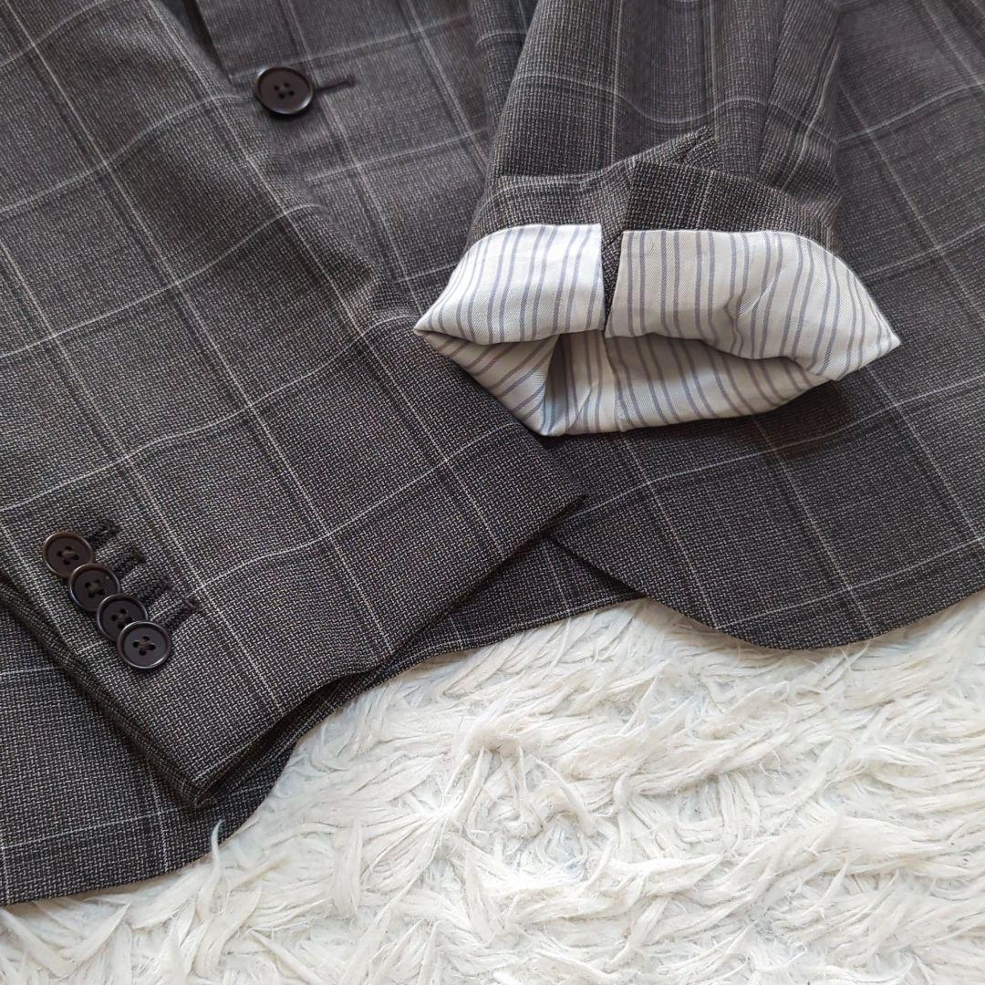 未使用級 L ヒルトン グアベロ スーパー130s グレンチェック セットアップ