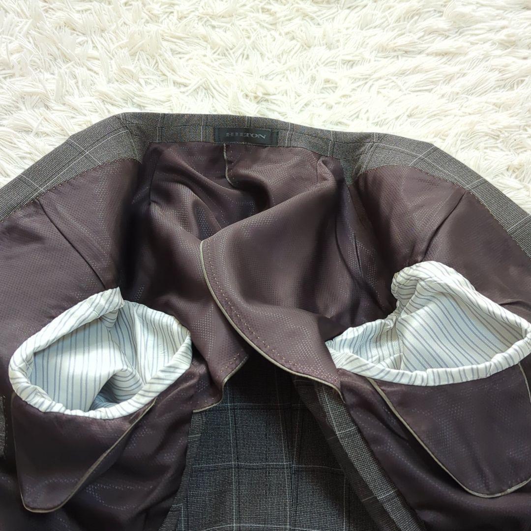 未使用級 L ヒルトン グアベロ スーパー130s グレンチェック セットアップ