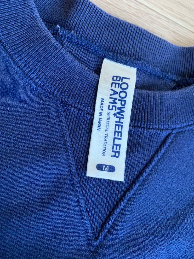 BEAMS PLUS別注『LOOPWHEELERループウィラー』ネイビー M