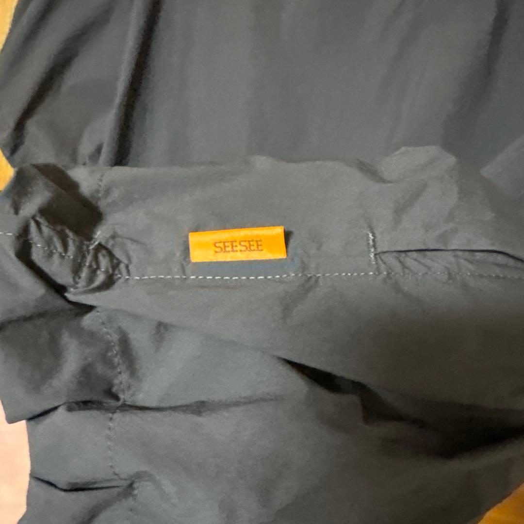 SEESEE ネイビー ナイロン プルオーバー　半袖