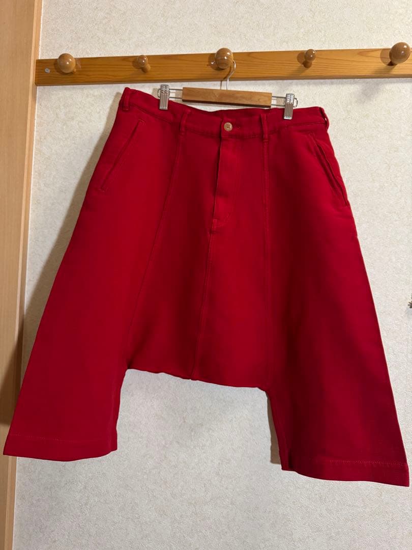 コムデギャルソンオムプリュス　赤 サルエルパンツ フロントボタン　Sサイズ