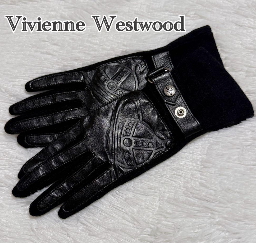 Vivienne Westwood レザー　手袋　オーブ　型押し