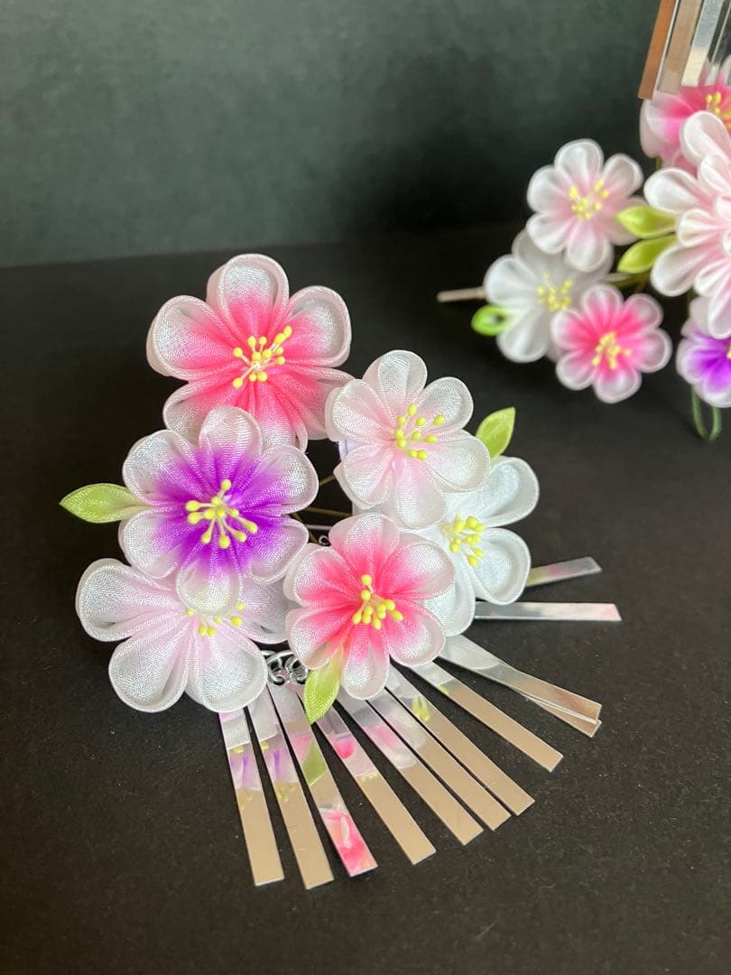 お姫様みたい！つまみかんざし　髪飾り　七五三や日本舞踊にも♪つまみ細工