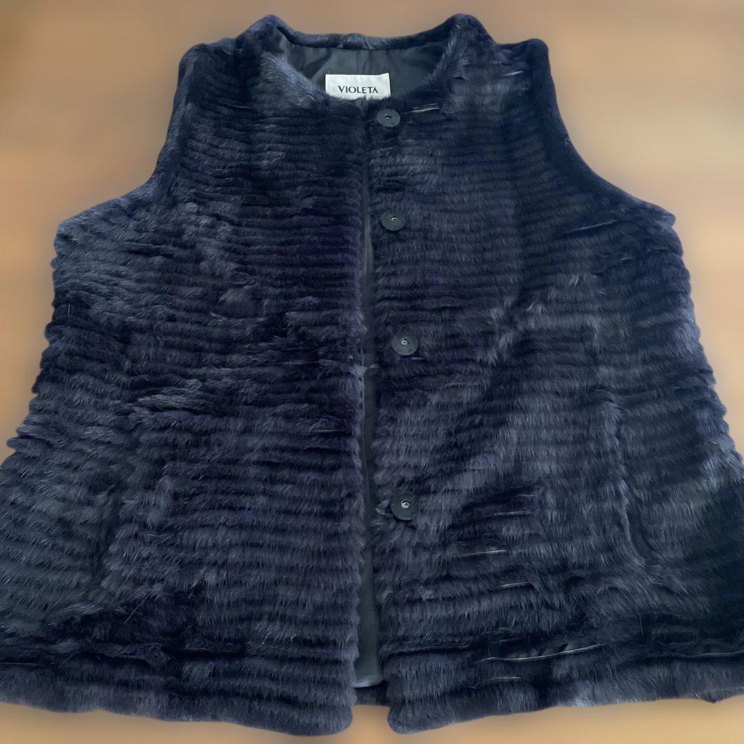 VIOLETA ダークネイビーファーベスト