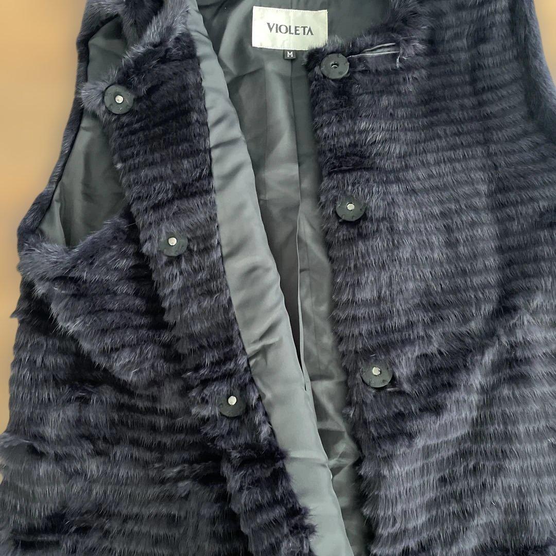 VIOLETA ダークネイビーファーベスト