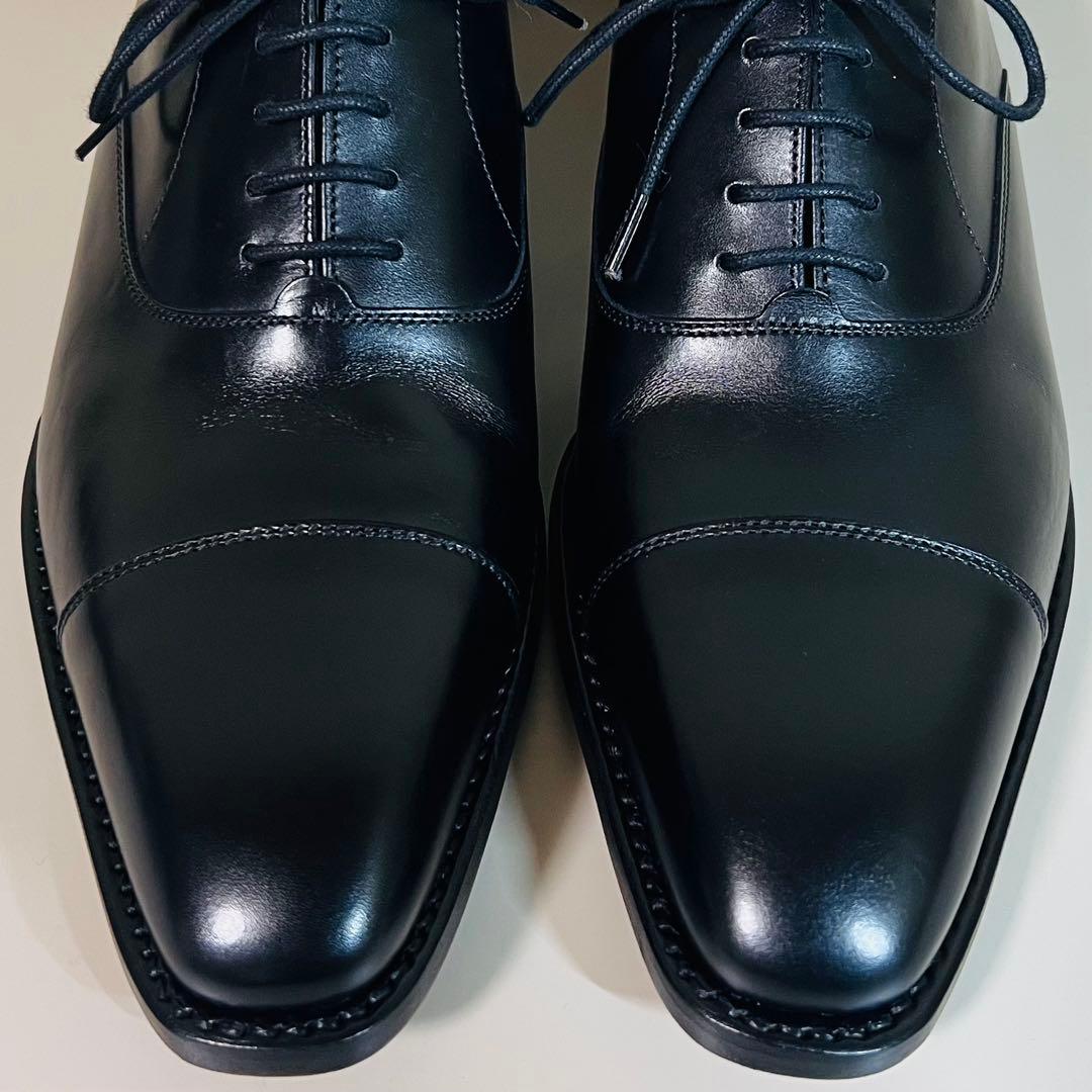 【未使用に近い】バーウィック ストレートチップ 2428 UK7 ブラック 革靴