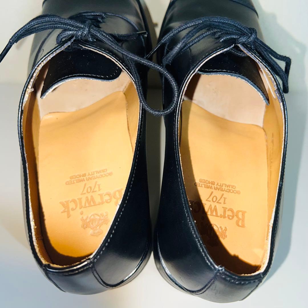 【未使用に近い】バーウィック ストレートチップ 2428 UK7 ブラック 革靴