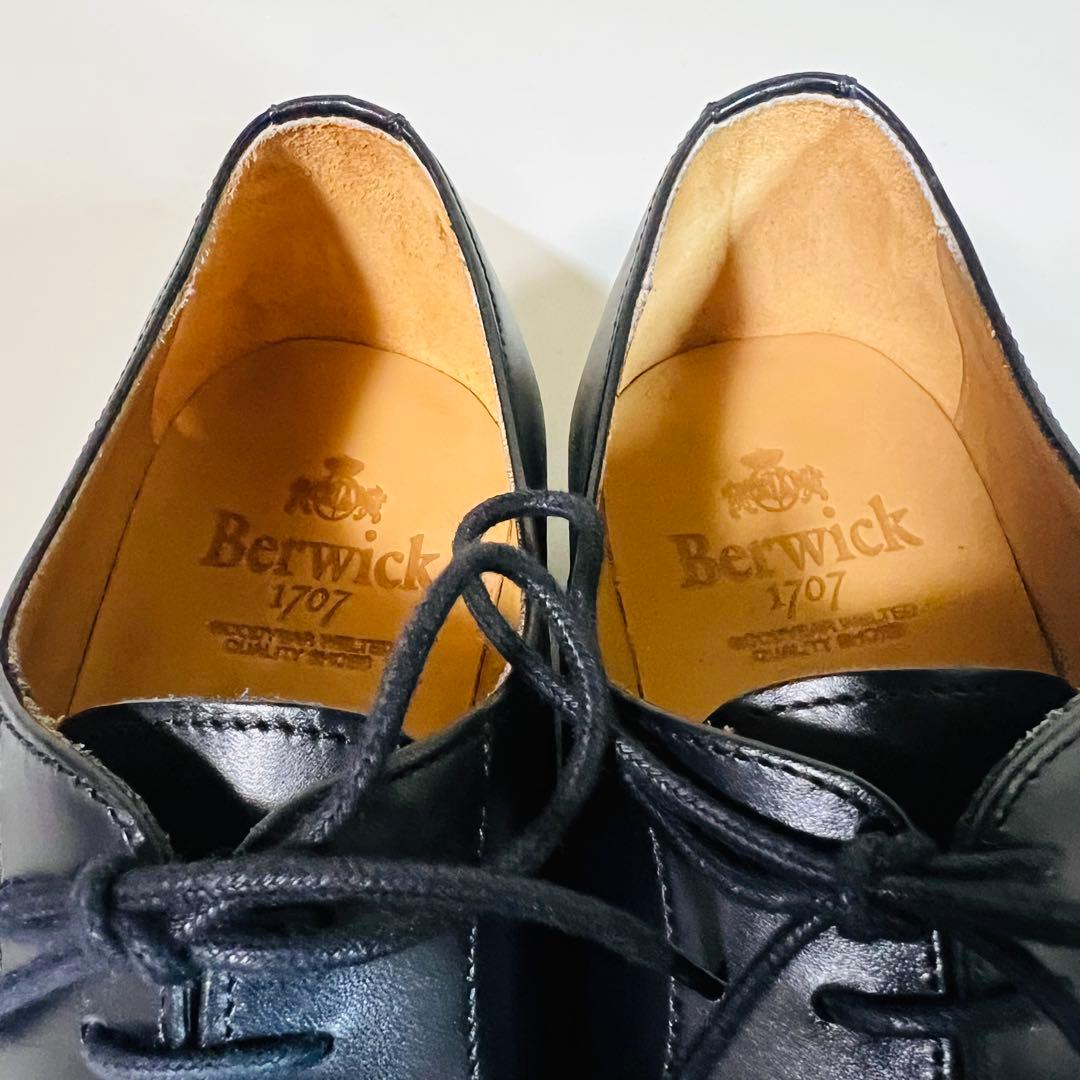 【未使用に近い】バーウィック ストレートチップ 2428 UK7 ブラック 革靴