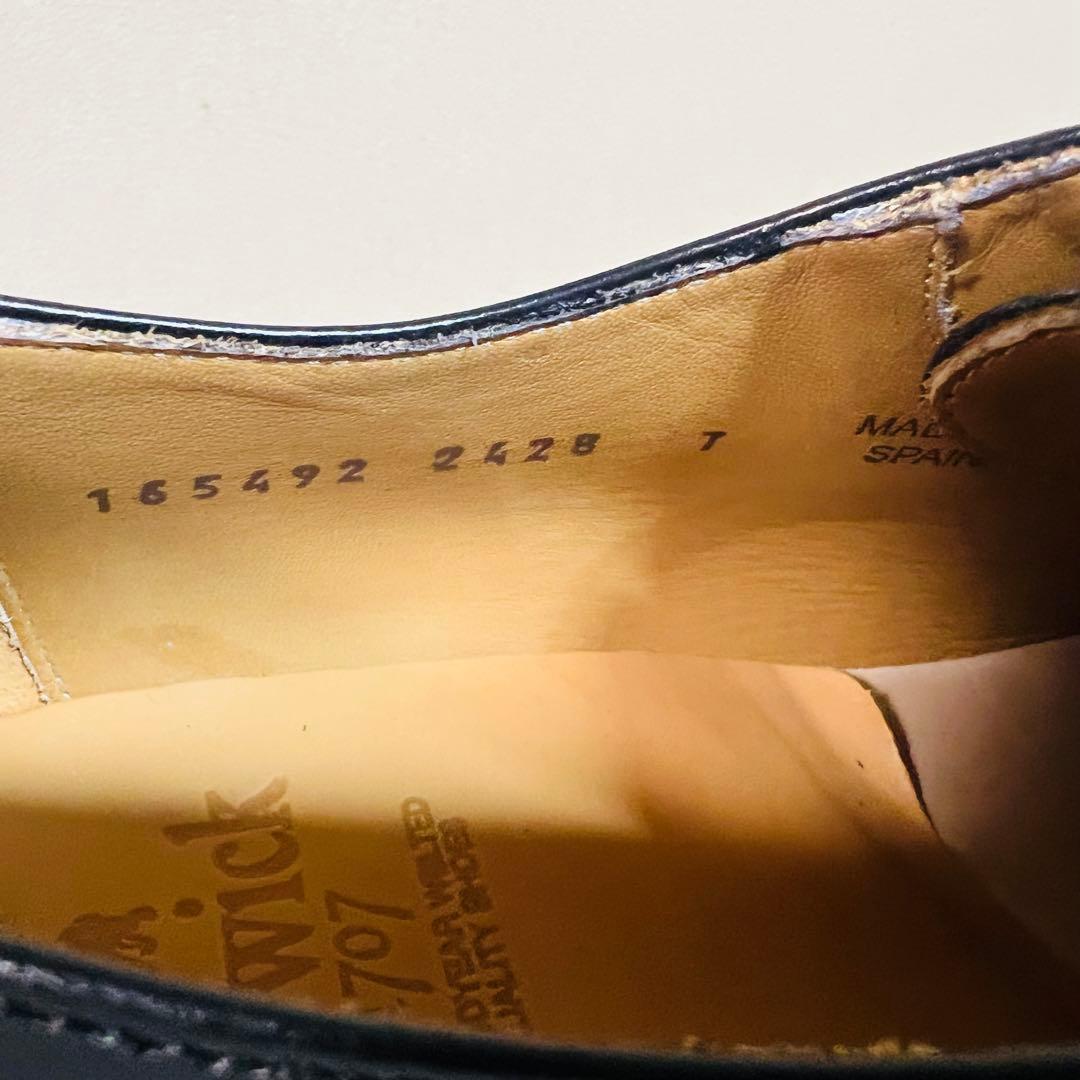 【未使用に近い】バーウィック ストレートチップ 2428 UK7 ブラック 革靴