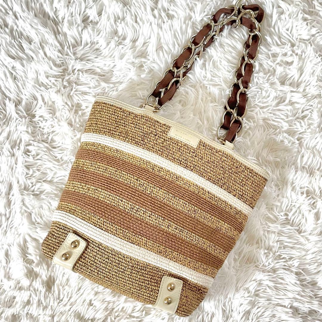 【極美品】バーバリーブルーレーベル トートバッグ カゴバッグ 牛革 レザー