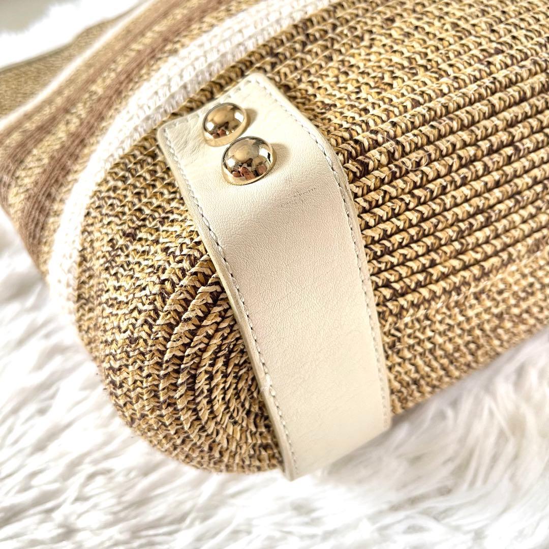 【極美品】バーバリーブルーレーベル トートバッグ カゴバッグ 牛革 レザー