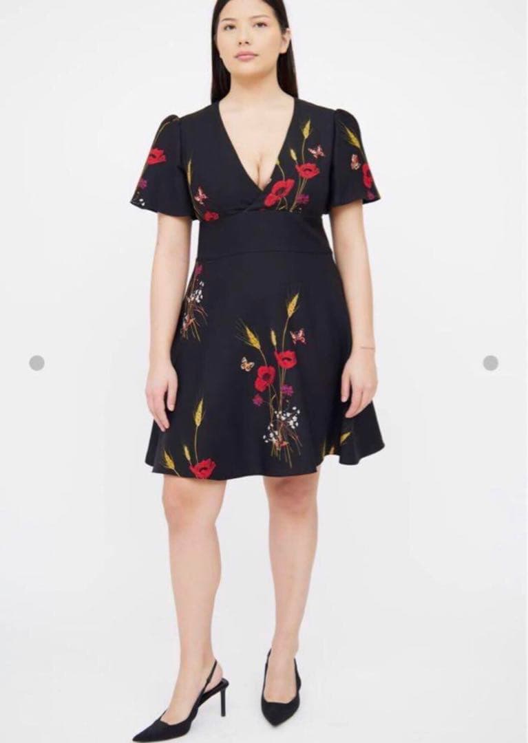 希少サイズ✨ヴァレンティノ【48】シルク混ミニドレス和柄ワンピース定価12.8万