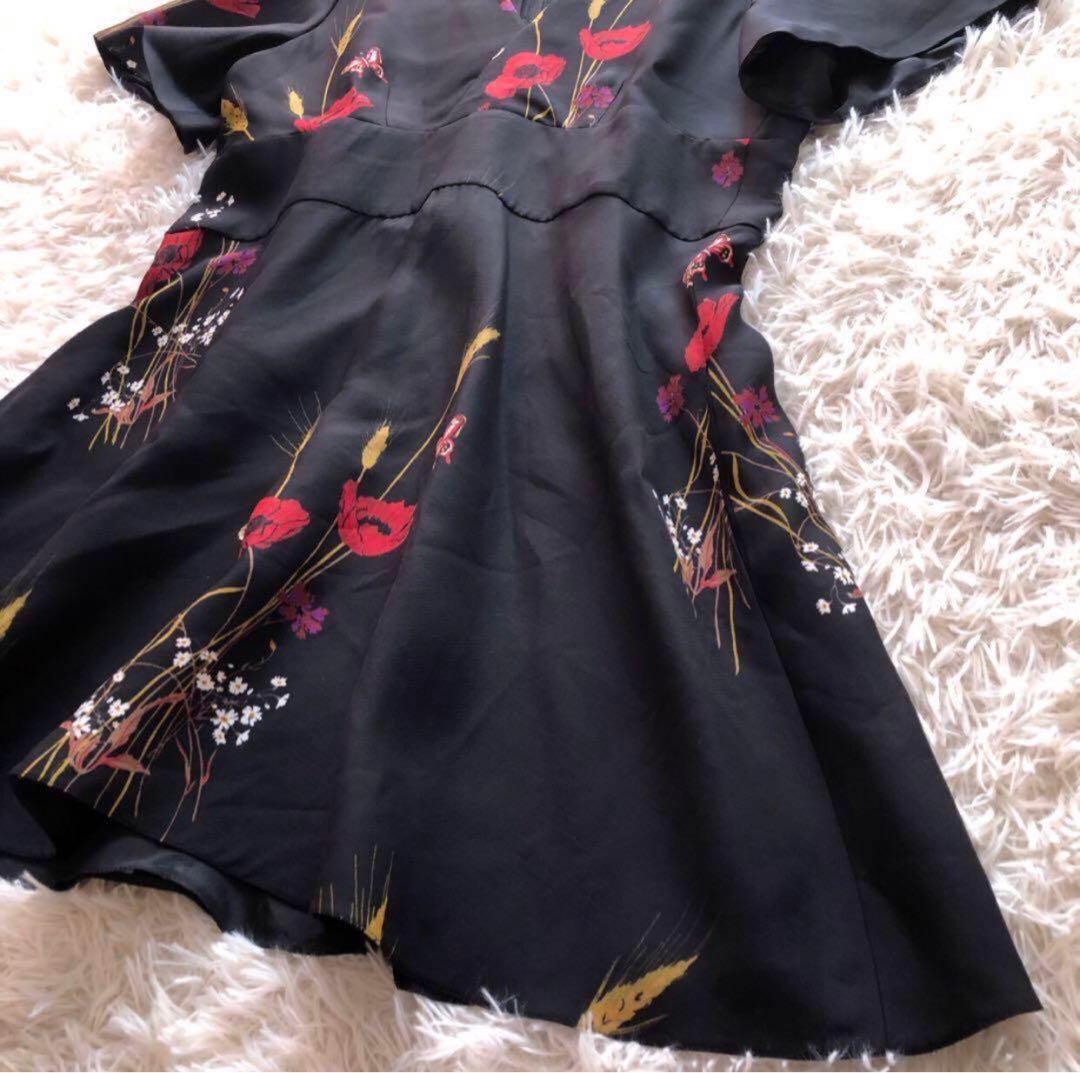 希少サイズ✨ヴァレンティノ【48】シルク混ミニドレス和柄ワンピース定価12.8万