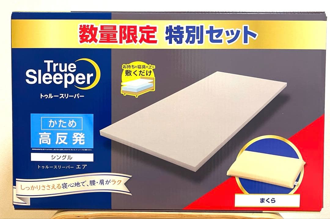 【新品2点＋カバー付】トゥルースリーパー エア 厚さ5cm 低反発万能まくら