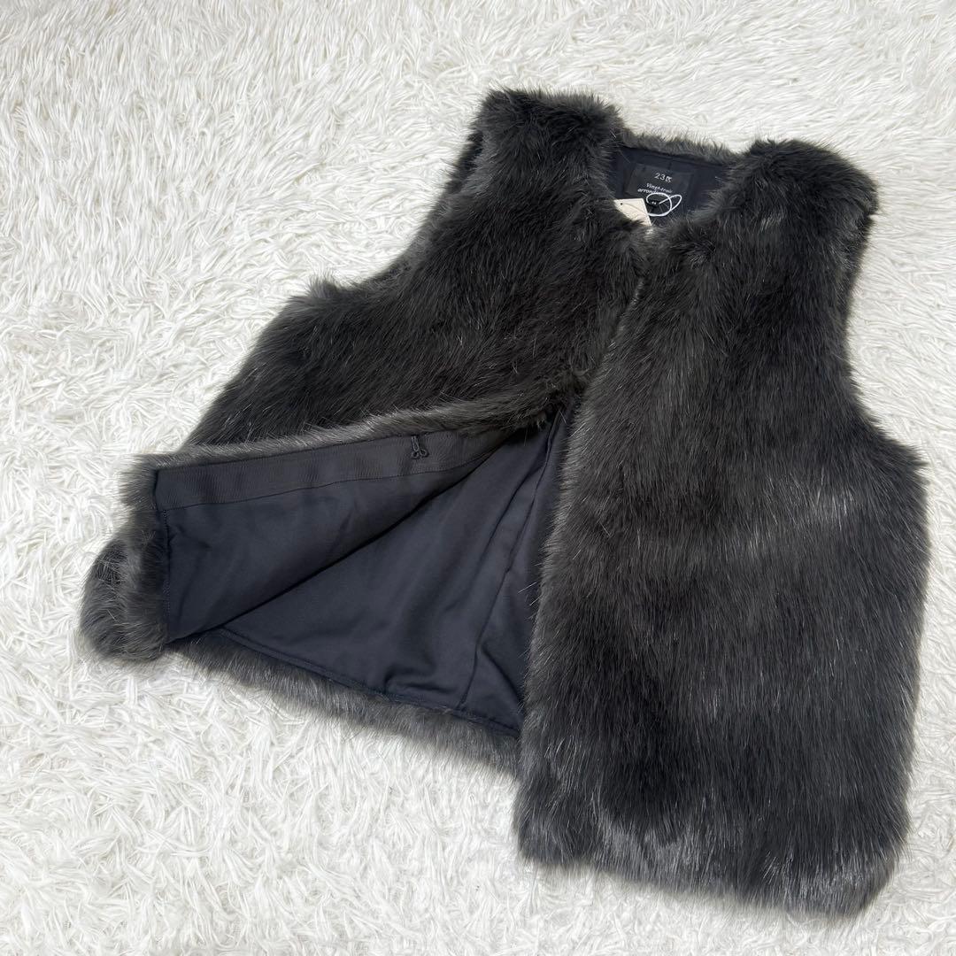 23区 新品 44（XL）定価33000円 高級 毛足長め エコファーベスト