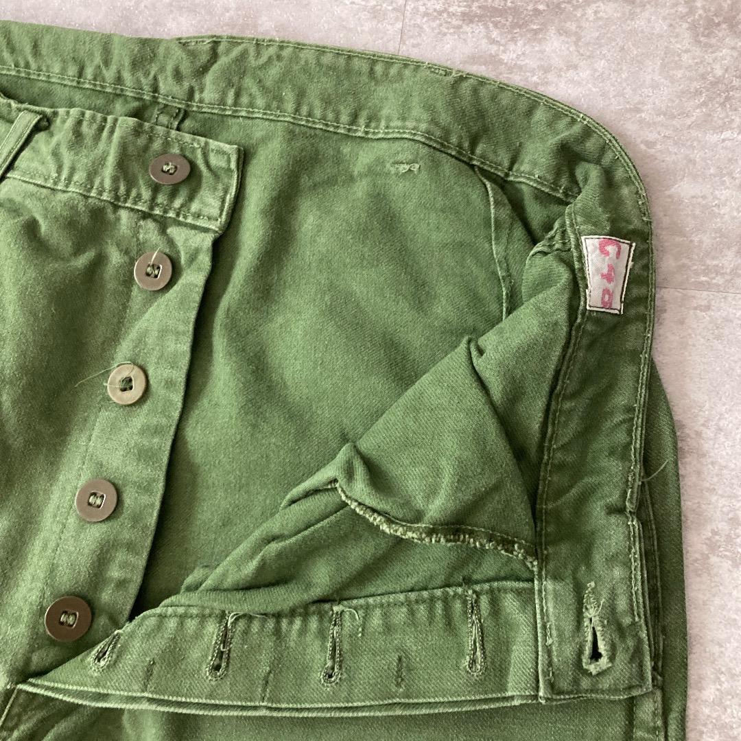 70s スウェーデン軍 実物 ユーティリティパンツ カーキ Size C48