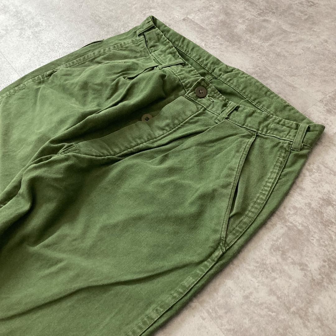 70s スウェーデン軍 実物 ユーティリティパンツ カーキ Size C48