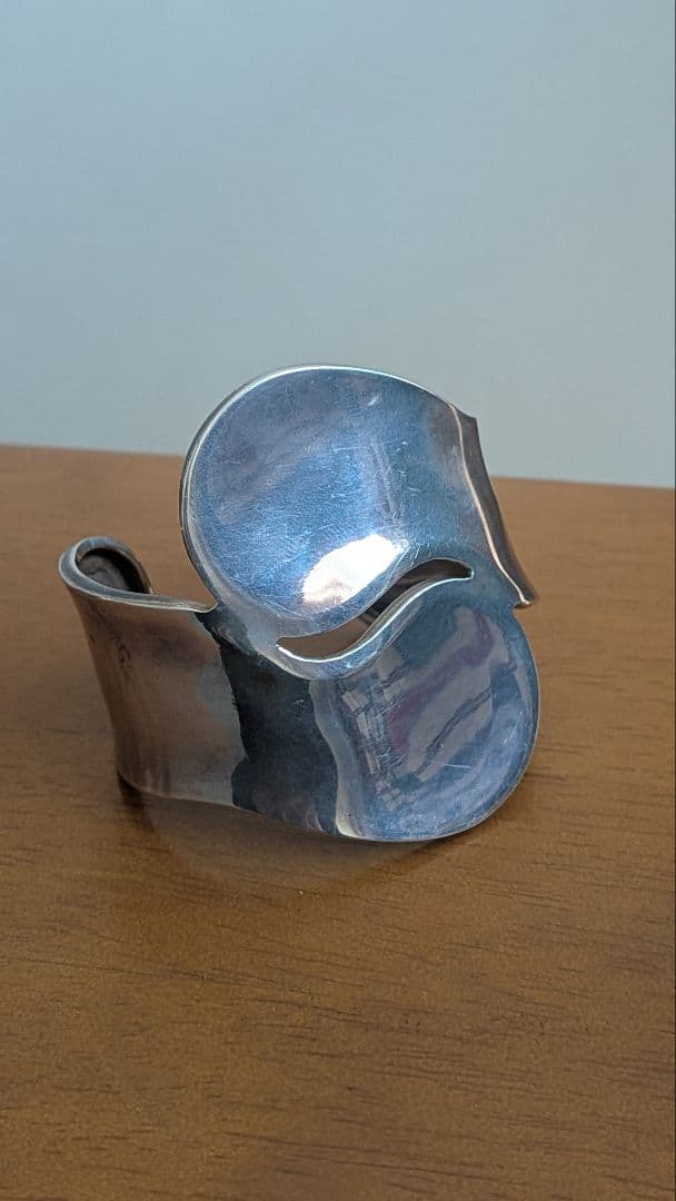 希少　ヴィンテージ シルバー925 変形 バングル