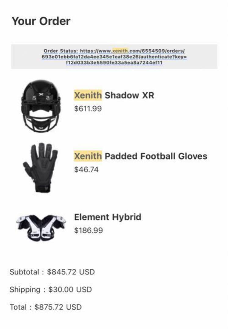 アメフト　XENITH ショルダー　美品