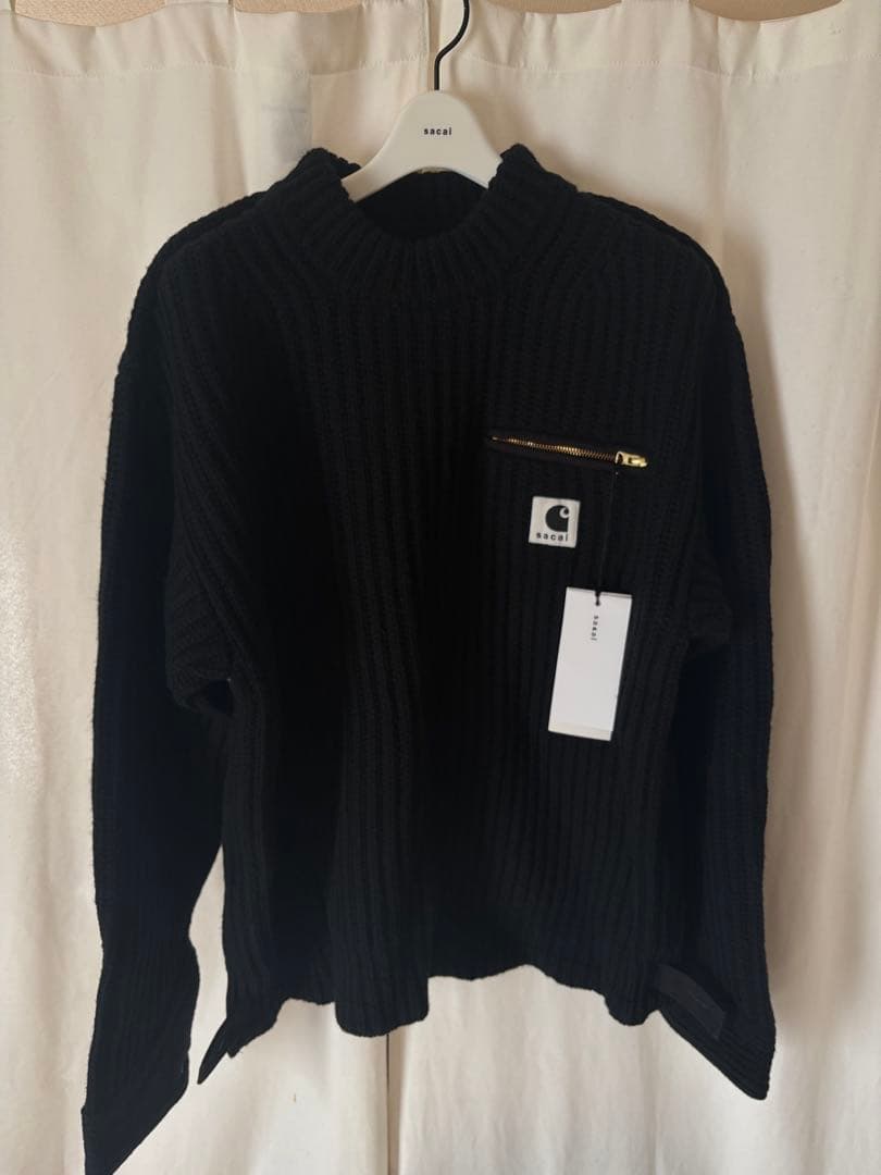 sacai Carhartt WIP ニット プルオーバー デトロイト 黒 02