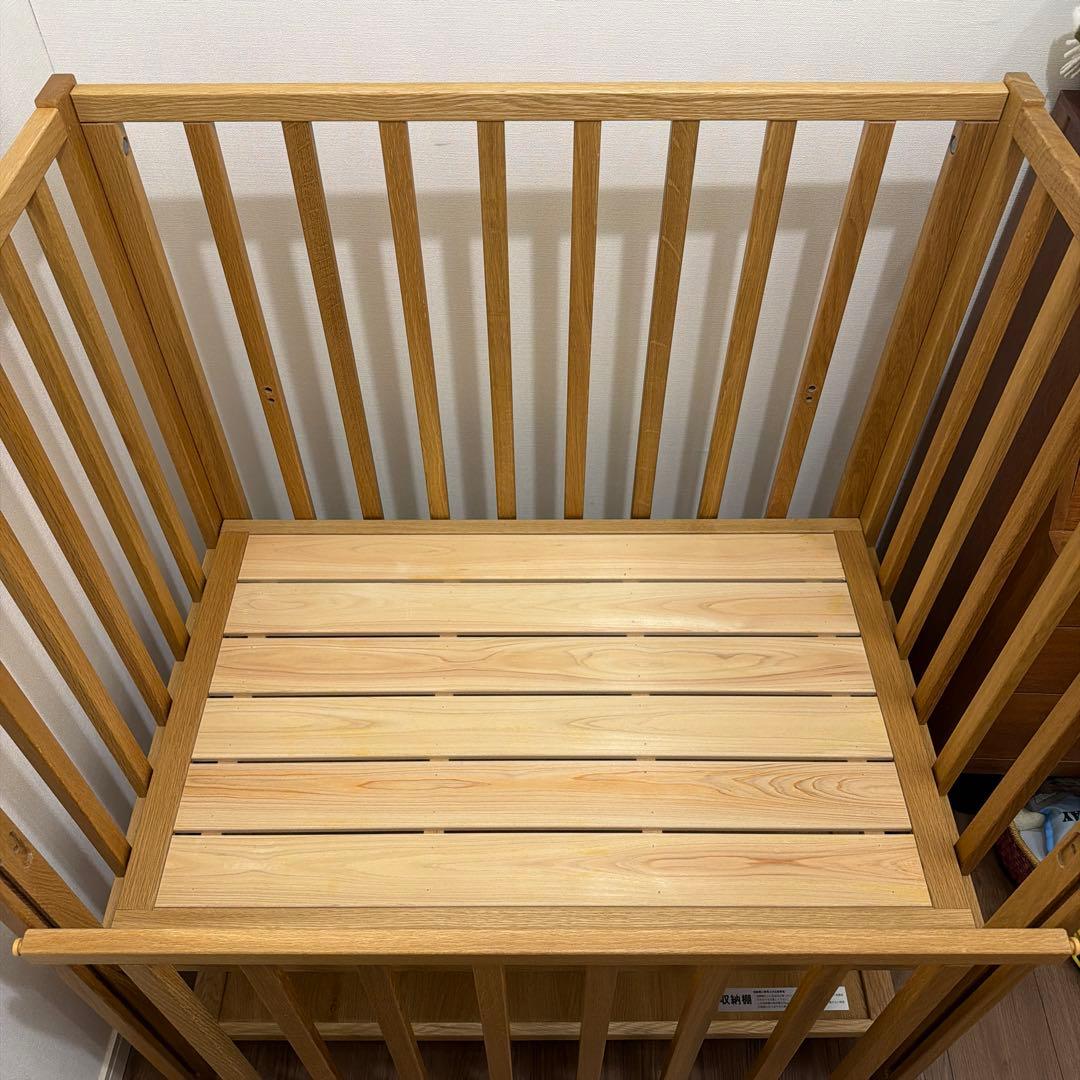 MUJI ベビーベッド オーク材 おまけ付き 定価69900円
