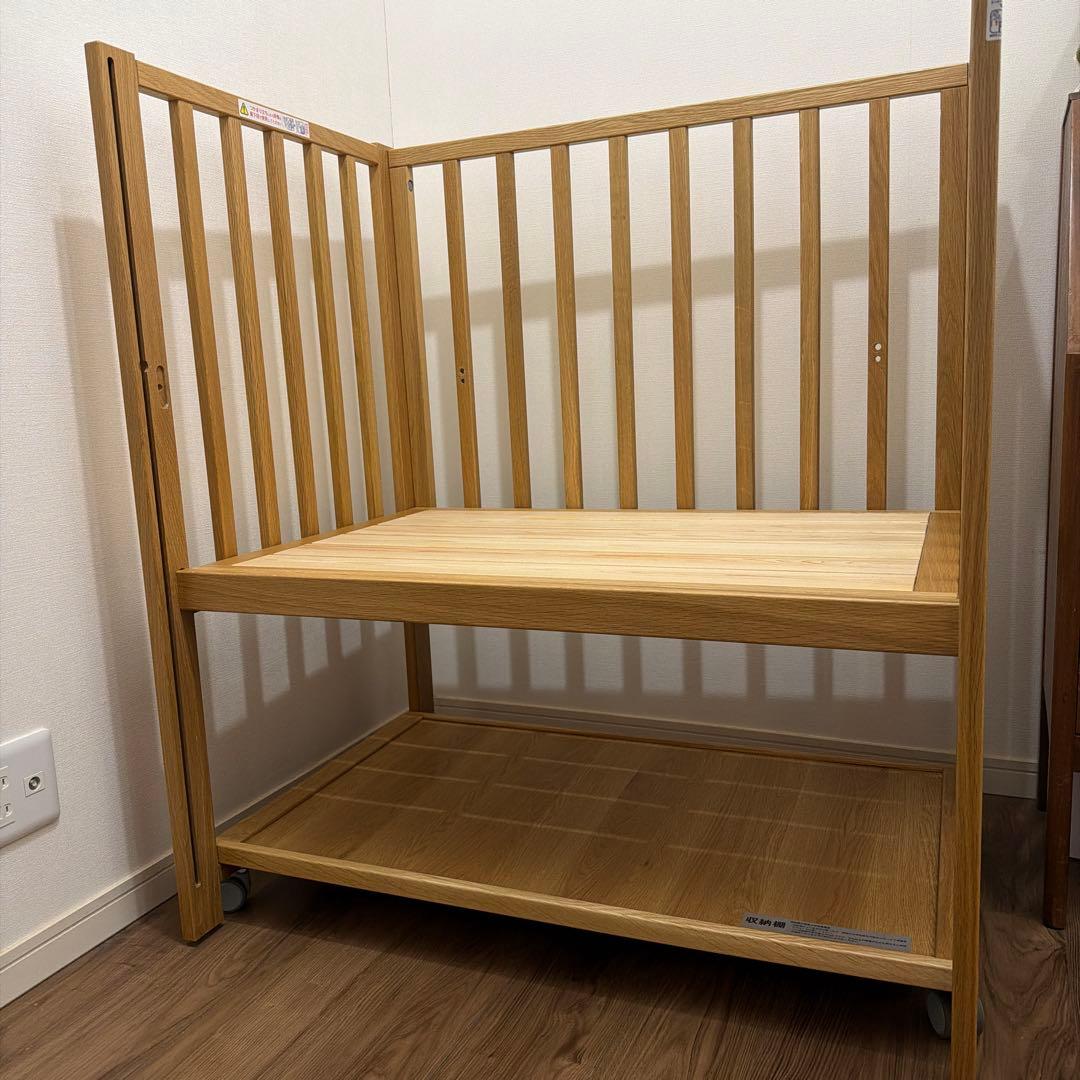 MUJI ベビーベッド オーク材 おまけ付き 定価69900円