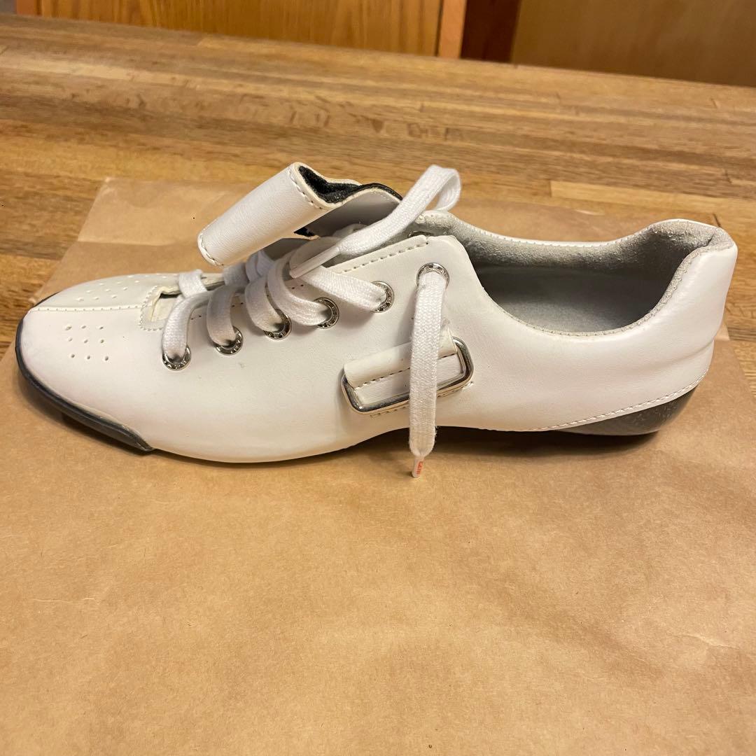EZNI 自転車シューズ ホワイト ベルクロ　25.5 ハンドメイド　美品　競輪