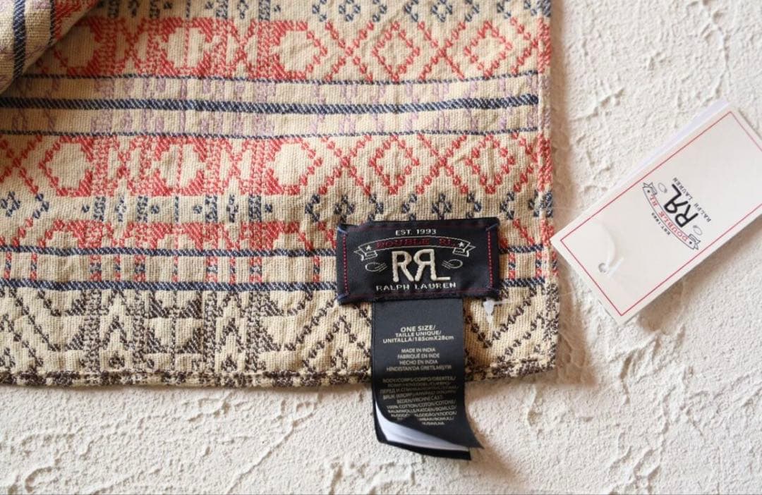 新品*RRL*コットン ジャカード スカーフ　 *ダブルアールエル
