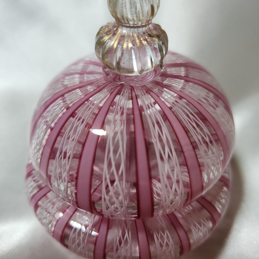 【専用】ベネチアンガラス レース柄 キャンディーポット ムラーノガラス