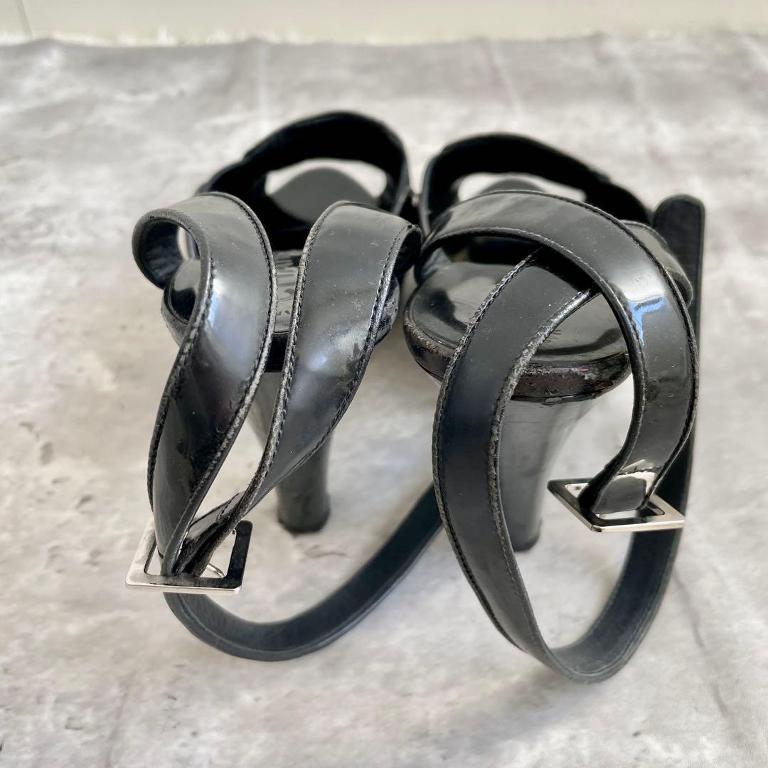 CHANEL アンクルストラップ ココマーク エナメル パンプス 35C