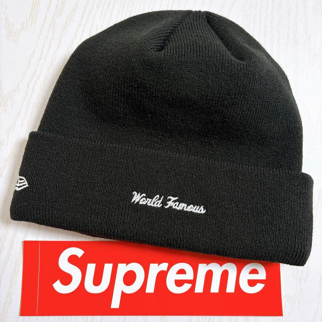 Supreme NEW ERA ニット帽　ビーニー　BOXロゴ　ブラック　黒　赤